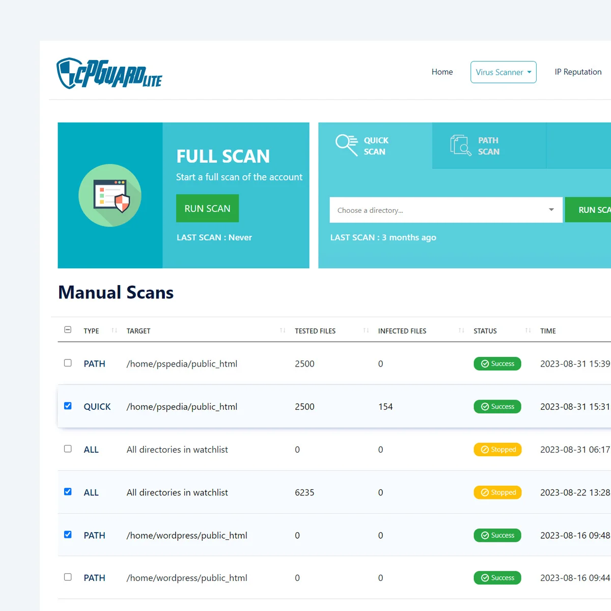 cPGuard Lite Custom scans and Reports